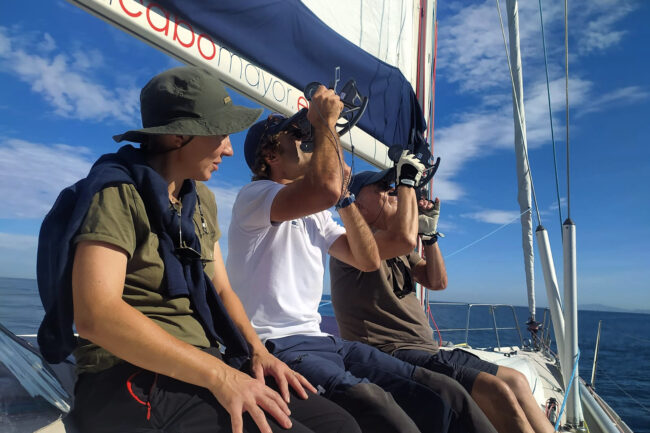 uso del sextante a bordo del velero IZARA